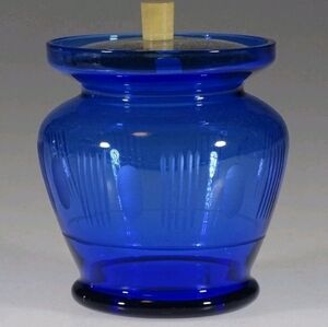 Vintage Deco Hazel Atlas Glass Cobalt Marmalade Jar | NO LID | c.1930